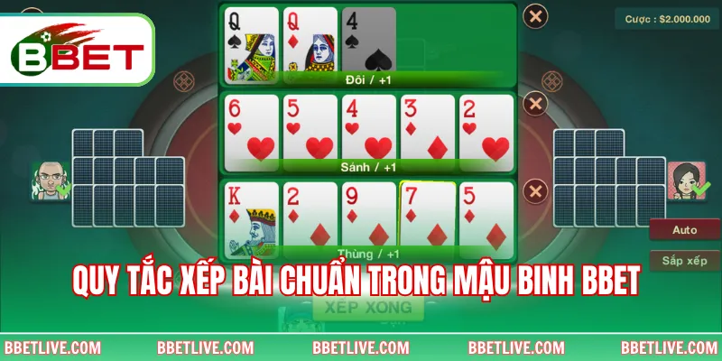Quy tắc xếp bài chuẩn trong Mậu Binh BBet 